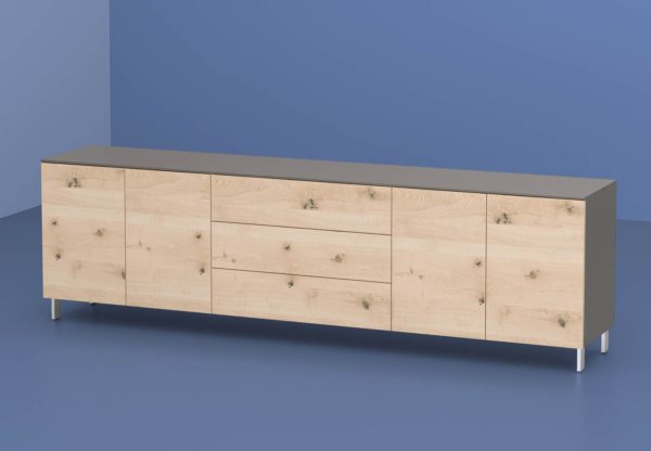 34: Sideboard auf Kufengestell in Aluminium